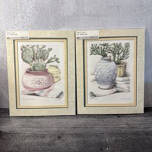 Set Of 2 Cactus Matted Prints By G. Coleman Lester 8”x 10”